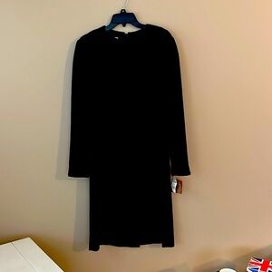 Vintage NWT Laura Ashley Black Dress w Velvet Bow